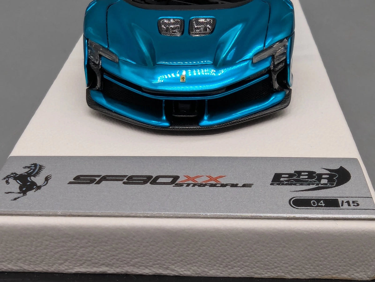 Modellautos 1:43 BBR Concept43 Ferrari SF90XX Stradale Chrome Blue Ltd 04/15 OVP