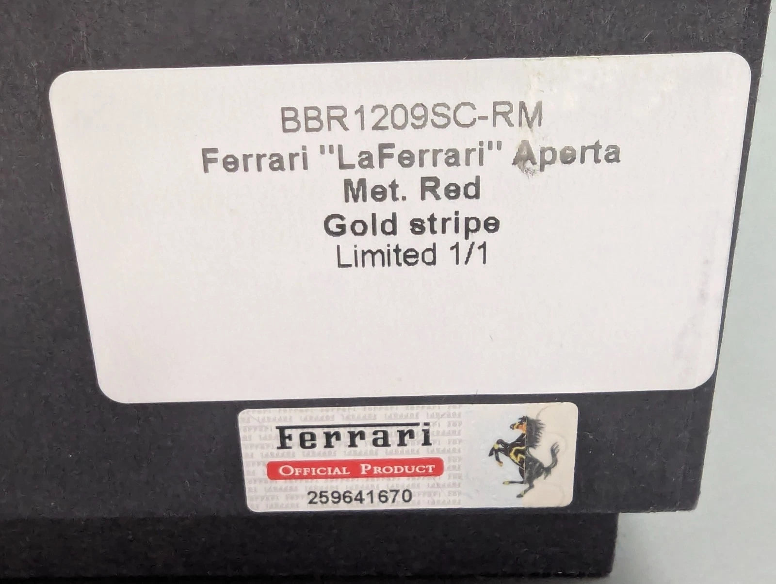 Modellautos 1:12 BBR Ferrari LaFerrari Aperta Rot UNIKAT Ltd. 01/01 Vitrine OVP