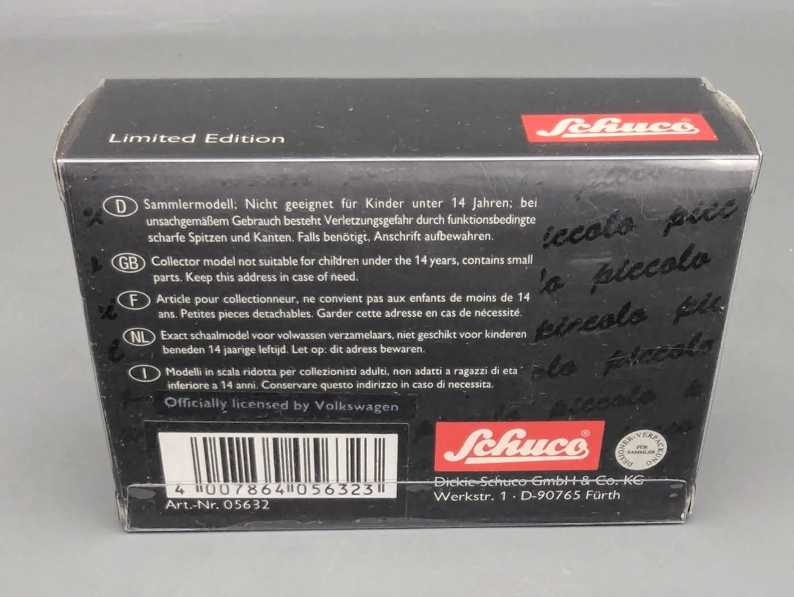Modellautos 1:90 Schuco Piccolo VW T1 Pritsche / Plane VW-Kundendienst in OVP