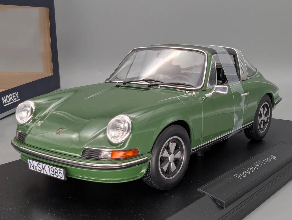 Modellautos 1:18 Norev Porsche 911 S Targa 1973 Grün mit OVP