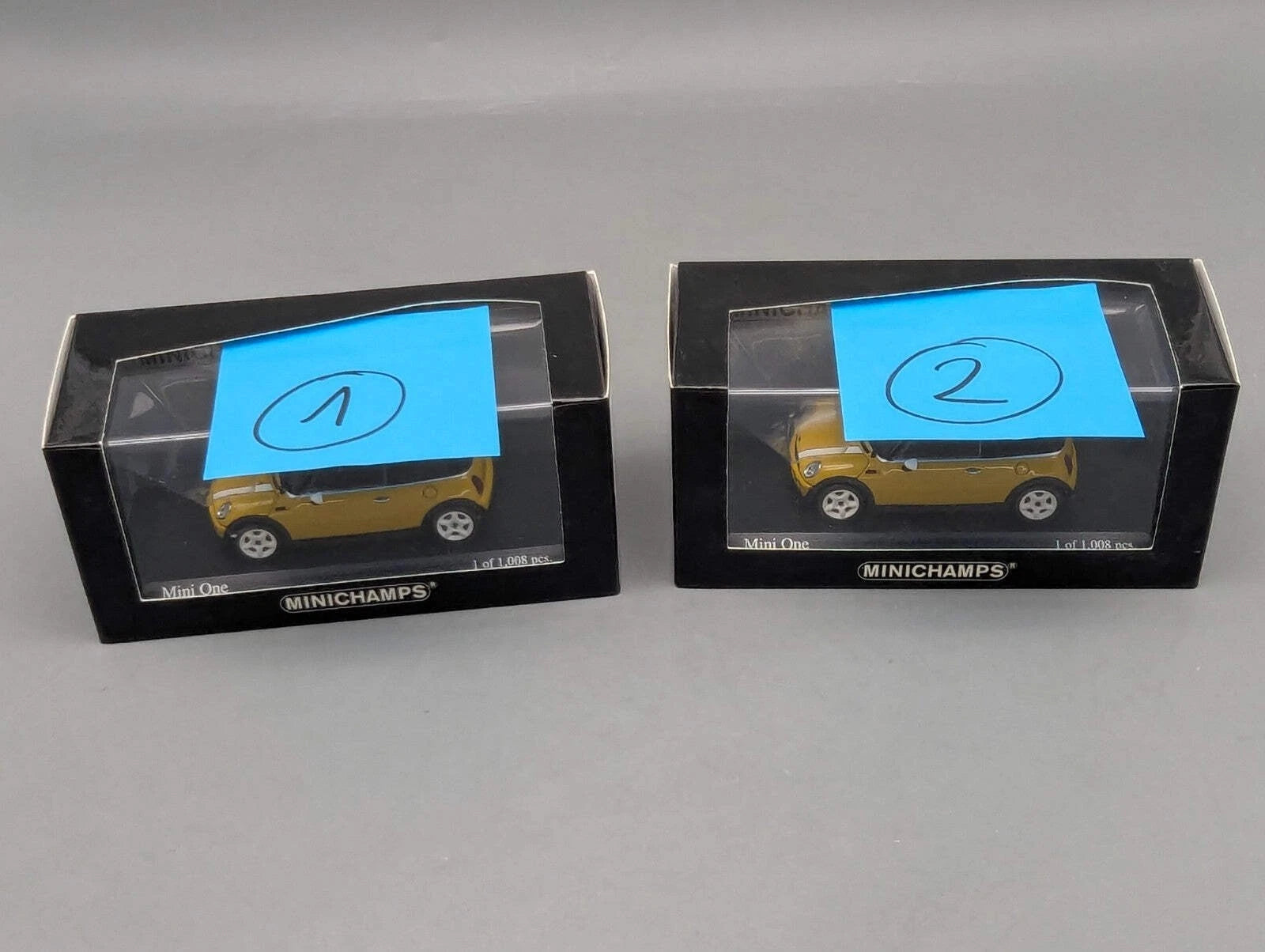 Modellautos 1:43 Minichamps Mini One 2001 Mellow Yellow mit OVP