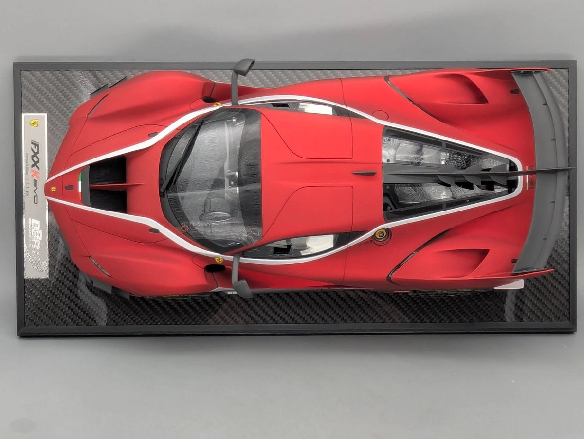 Modellautos 1:12 BBR Ferrari FXX-K EVO Soft Red Unikat Ltd 01/01 mit Vitrine OVP
