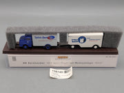 Lkw Modell H0 1:87 Brekina Mercedes Benz L 322 Koffer Lastwagen mit Anhänger OVP