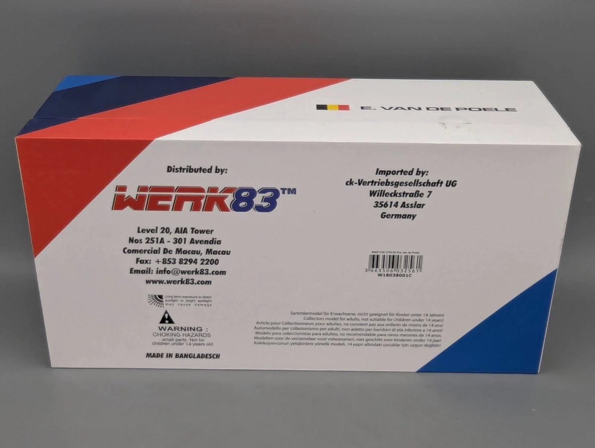 Modellautos 1:18 Werk83 BMW M3 E30 DTM Champion 1987 #2 E. van de Poele mit OVP