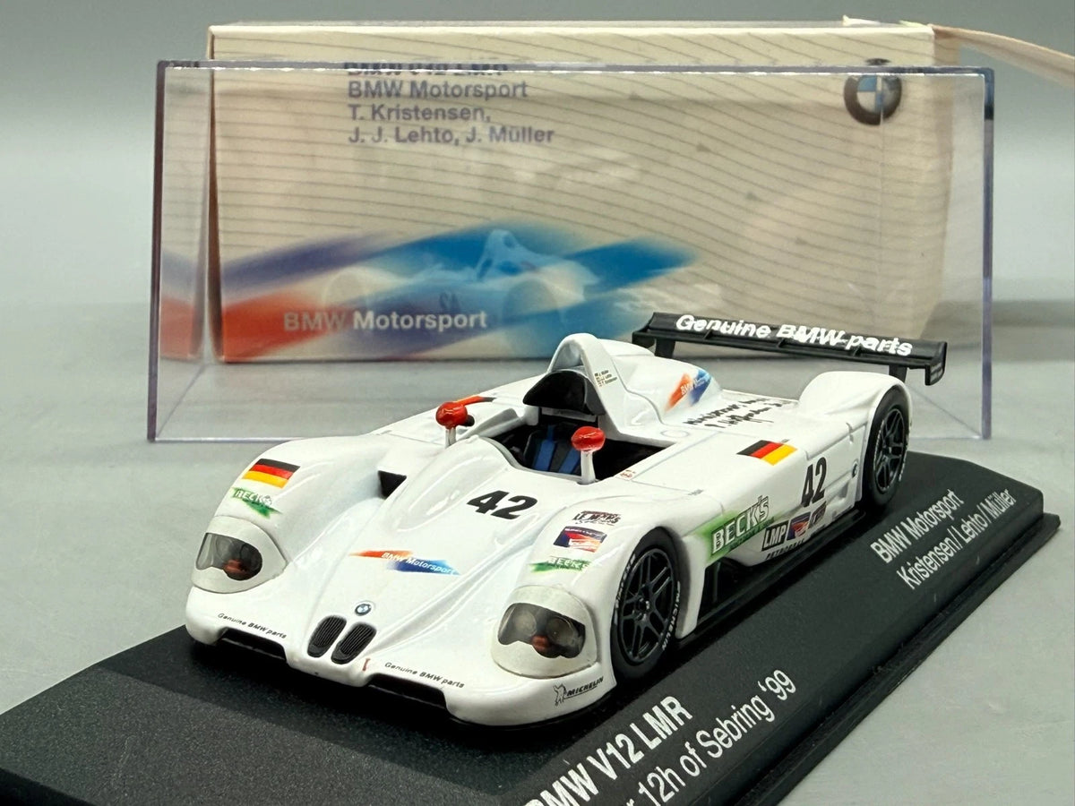 Modellautos 1:43 Minichamps BMW V12 LMR Winner 12h of Sebring 1999 #42 mit OVP