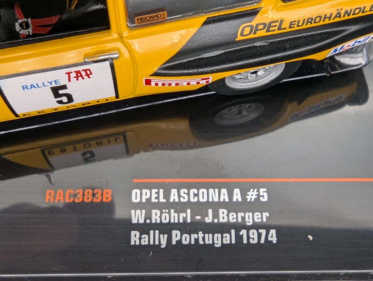 Modellautos 1:43 Ixo Opel Ascona A Portugal 1974 #5 W. Röhrl + J. Berger mit OVP