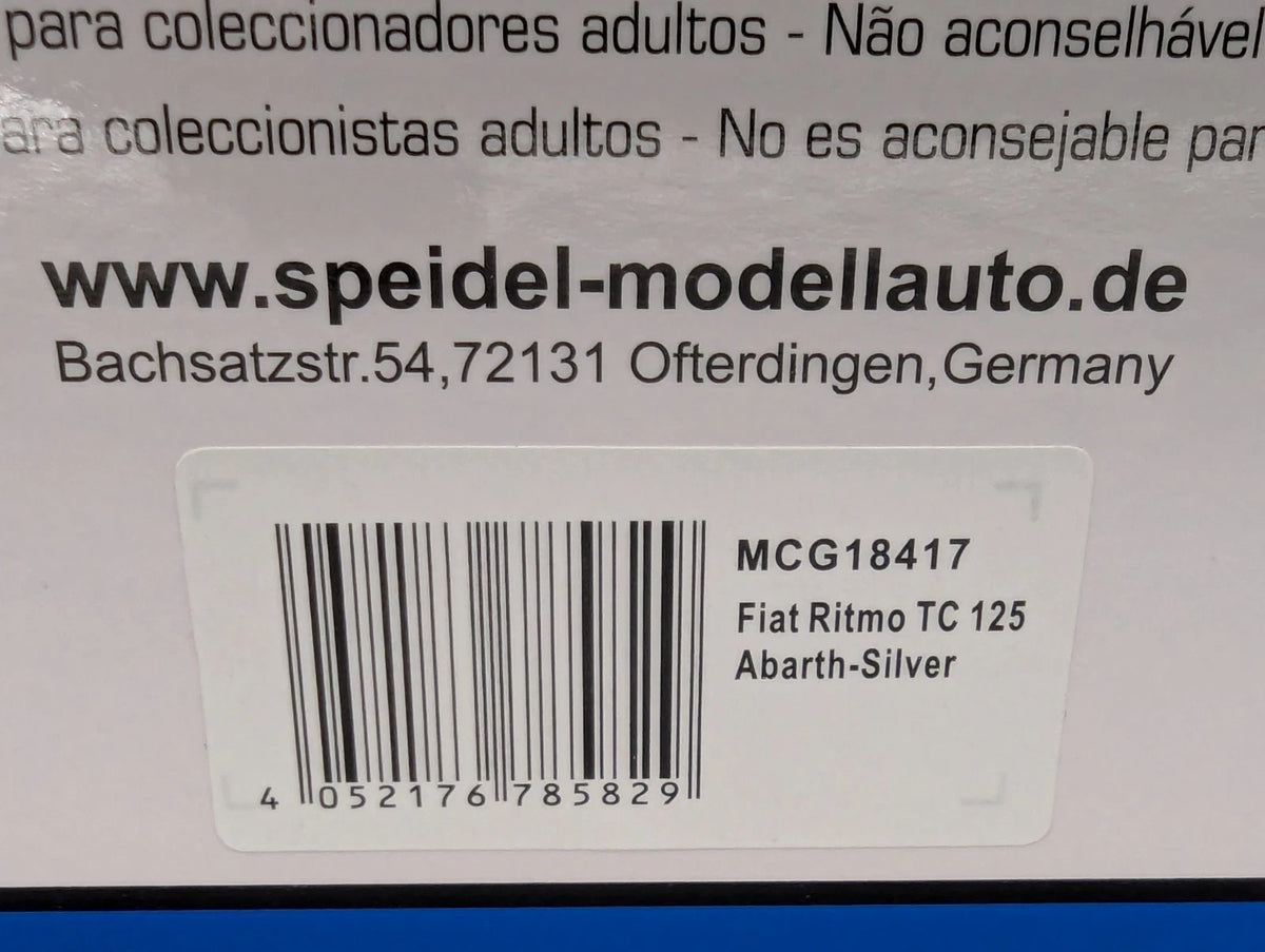 Modellautos 1:18 MCG Modelcar Group Fiat Ritmo TC 125 Abarth 2000 Silber mit OVP