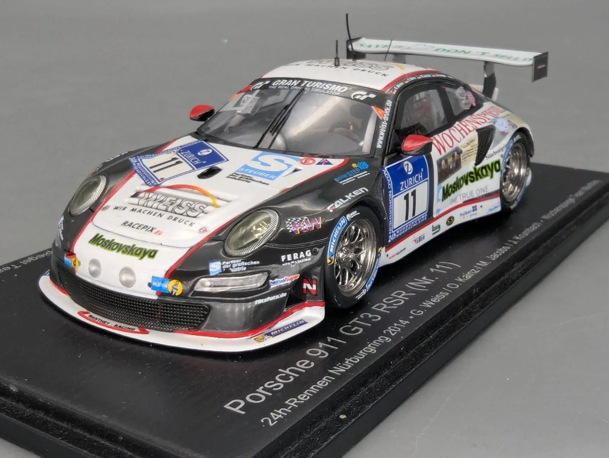 Modellautos 1:43 Spark SAM257 Porsche 911 GT3 RSR 24h Nbrg 2014 Manthey #11 OVP