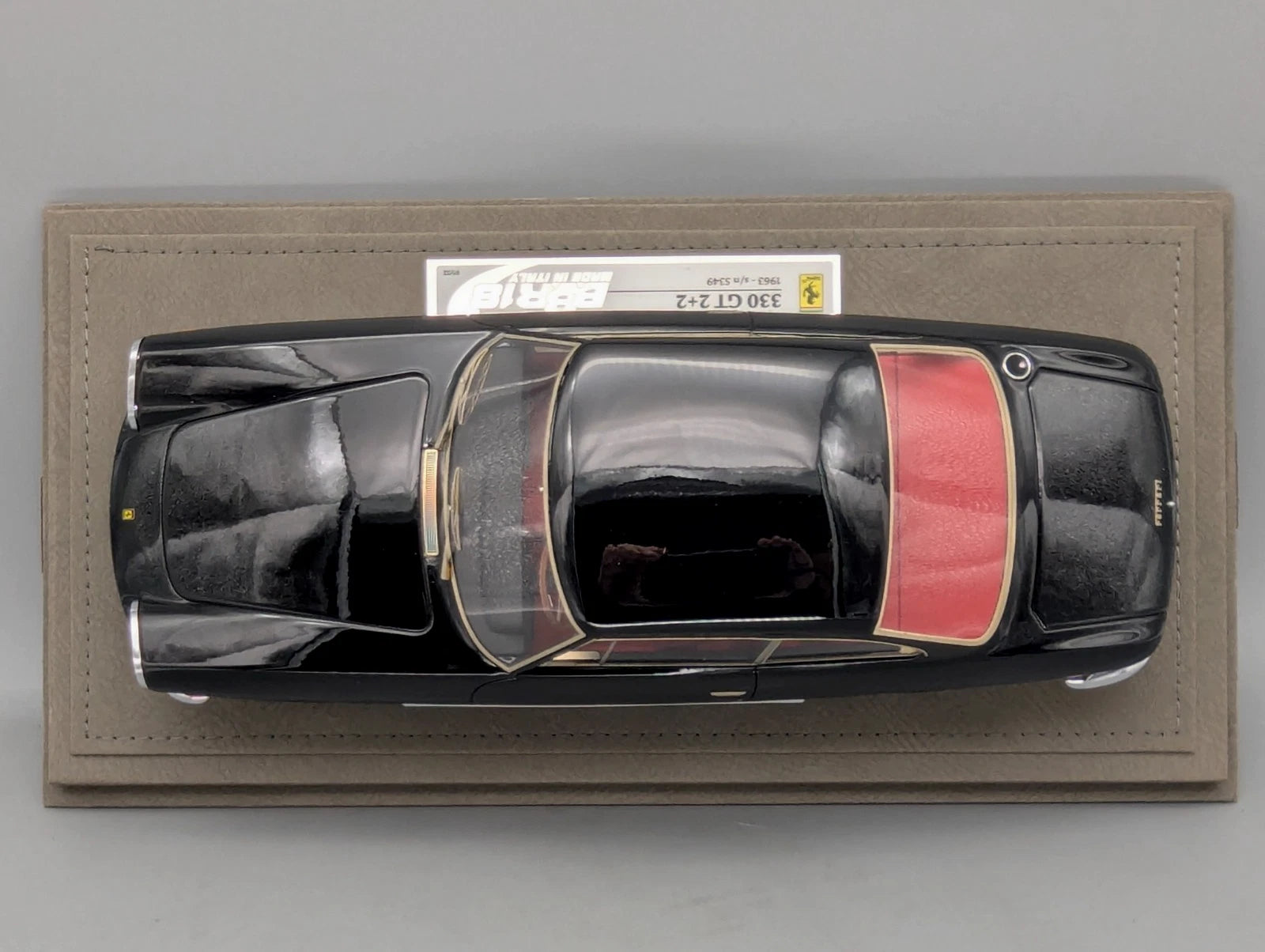Modellautos 1:18 BBR Ferrari 330 GT 2+2 Limitiert 1/32 Lederplatte Vitrine OVP