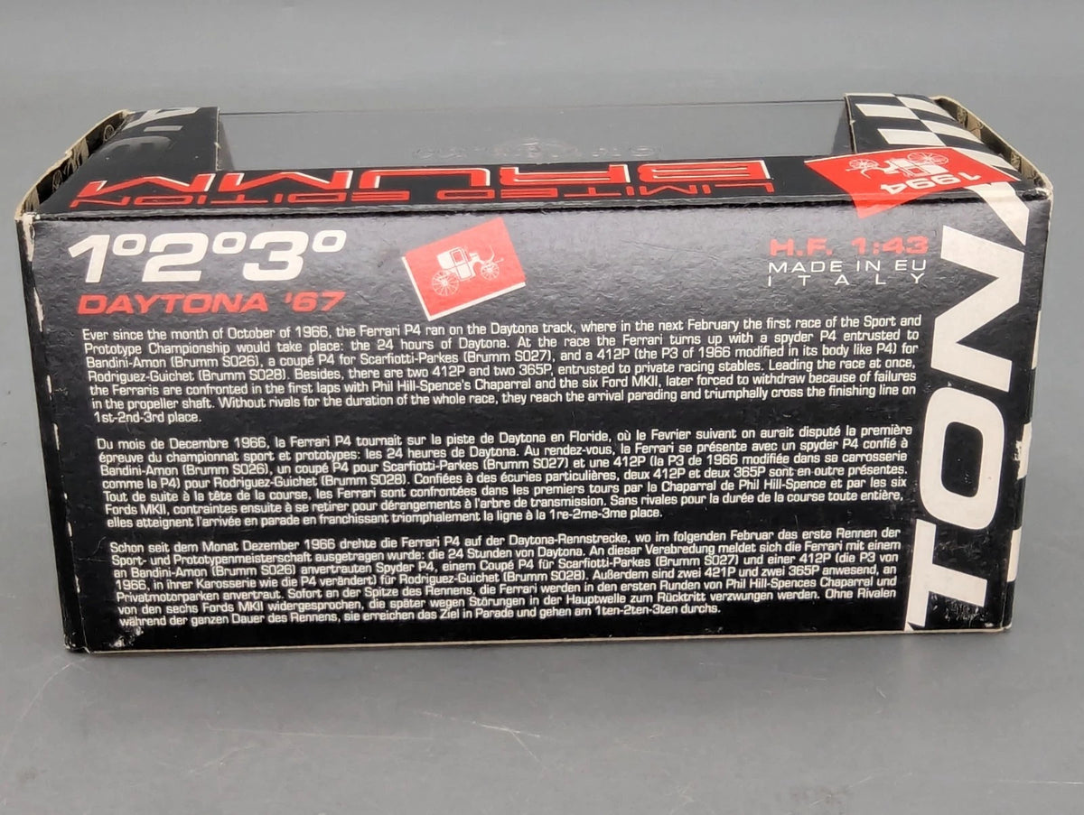 Modellautos 1:43 Brumm Ferrari 330 P4 Coupe Zweiter Daytona 1967 #24 mit OVP