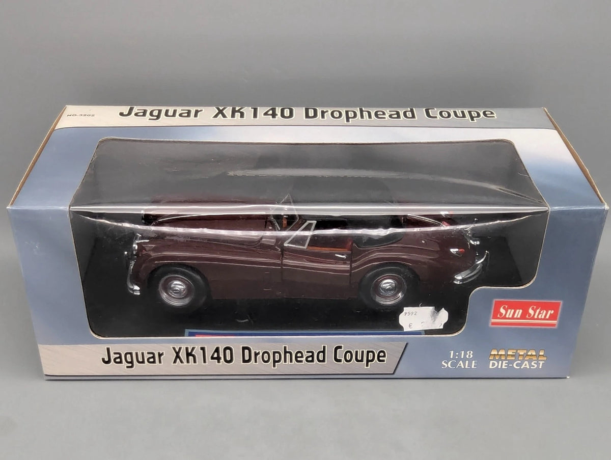 Modellautos 1:18 Sun Star Jaguar XK140 Drophead Coupe Dunkel Rot mit OVP