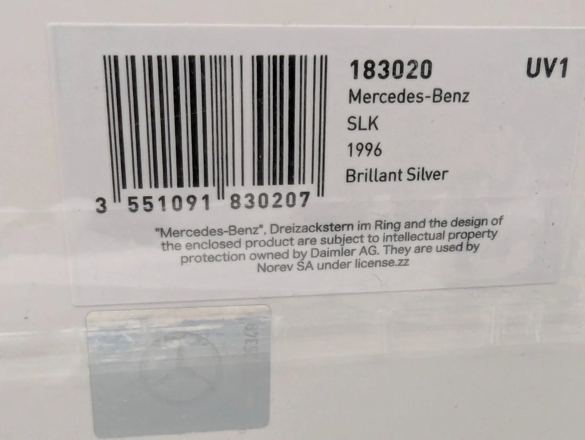 Modellautos 1:18 Norev Mercedes-Benz SLK 1996 Brillant Silver mit OVP