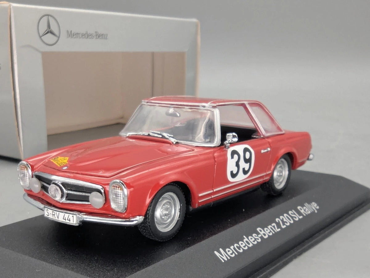 Modellautos 1:43 Minichamps Mercedes Benz 230 SL Rallye #39 Rot Dealer OVP