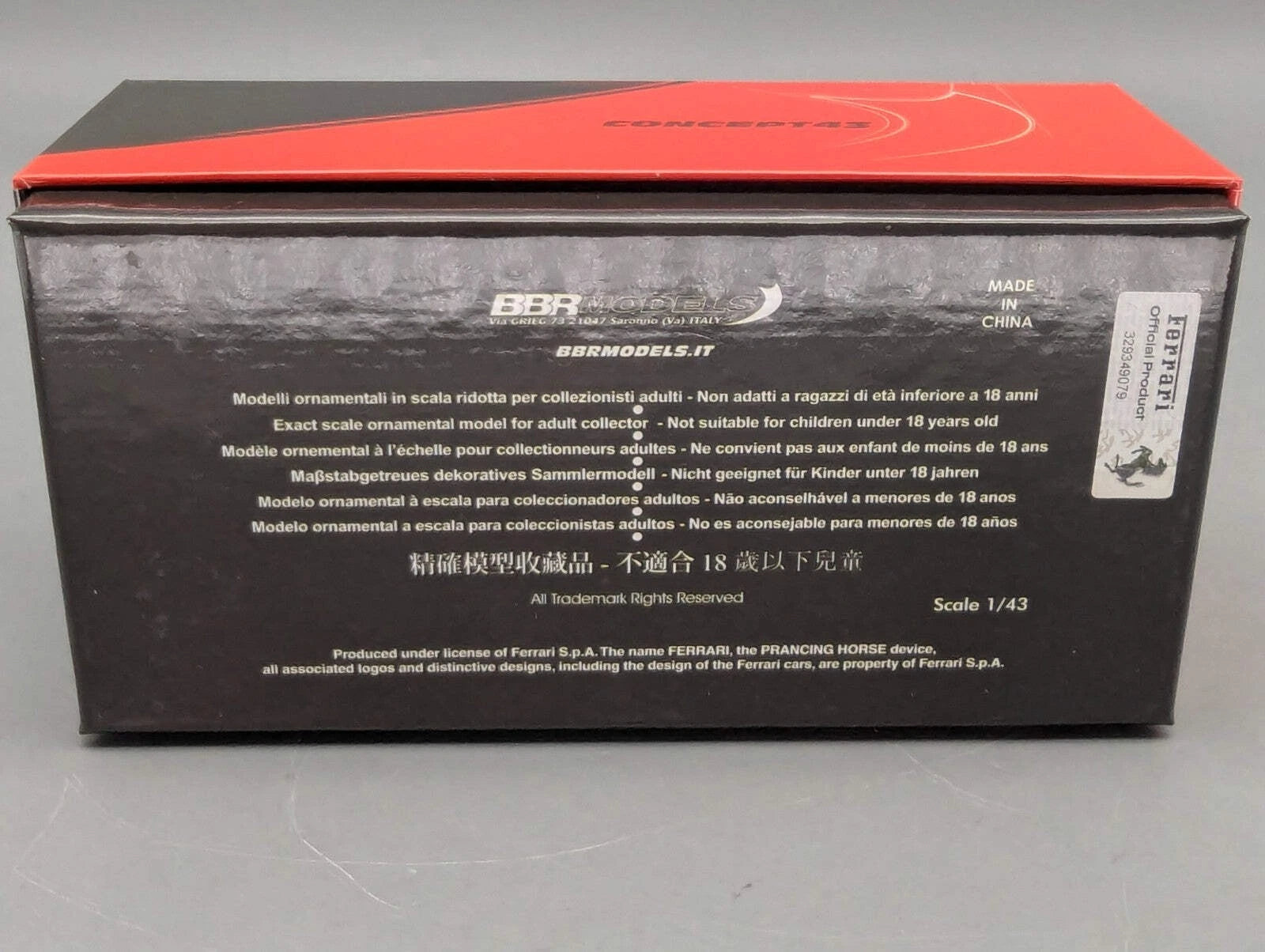 Modellautos 1:43 BBR Concept43 Ferrari 812 Competizione Nero Ltd 04/20 mit OVP