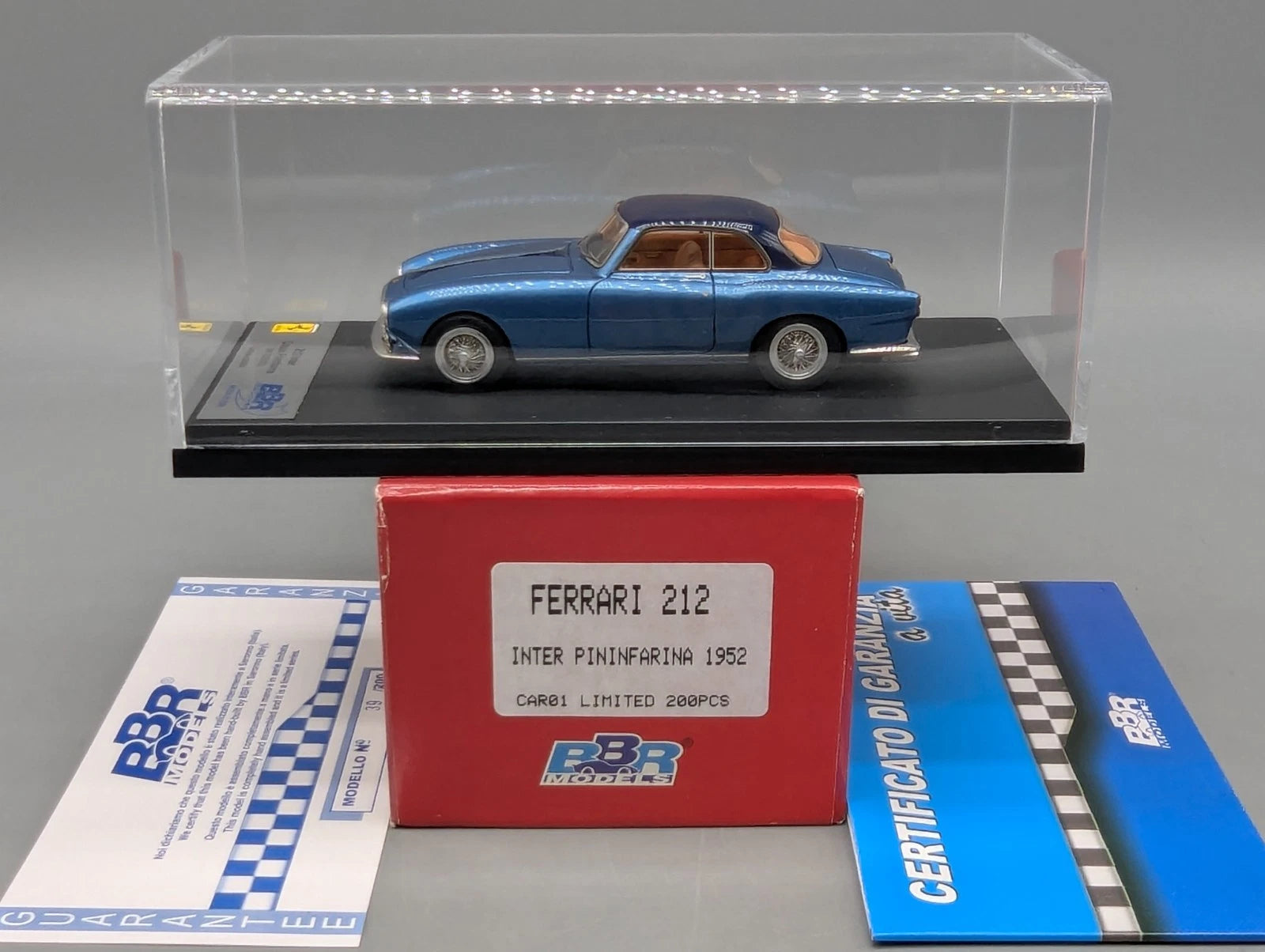 Modellautos 1:43 BBR Ferrari 212 Inter Pininfarina 1952 Blau Ltd 039/200 mit OVP