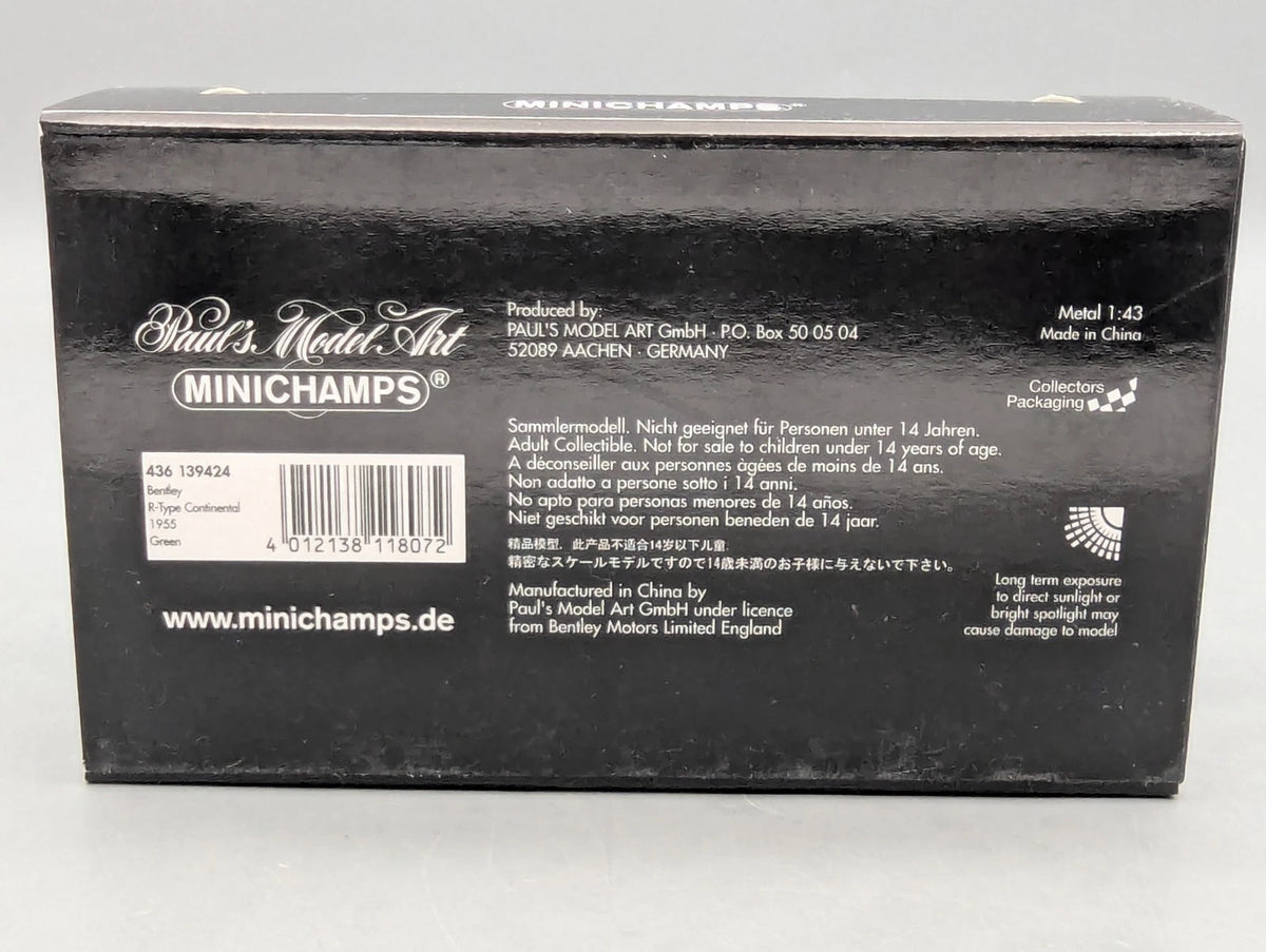 Modellautos 1:43 Minichamps Bentley R-Type Continental 1955 Grün mit OVP