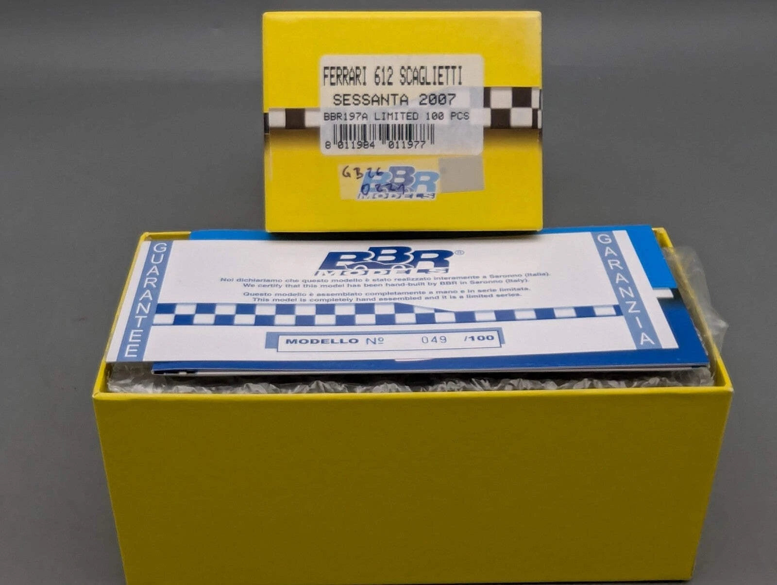 Modellautos 1:43 BBR Ferrari 612 Scaglietti Sessanta 2007 Blau und Grau mit OVP