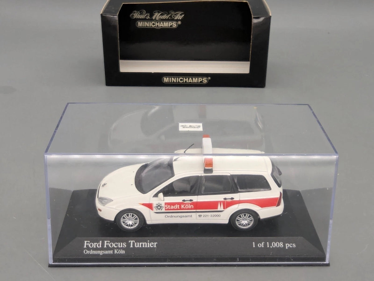 Modellautos 1:43 Minichamps Ford Focus Turnier 1999 Ordnungsamt Stadt Köln OVP