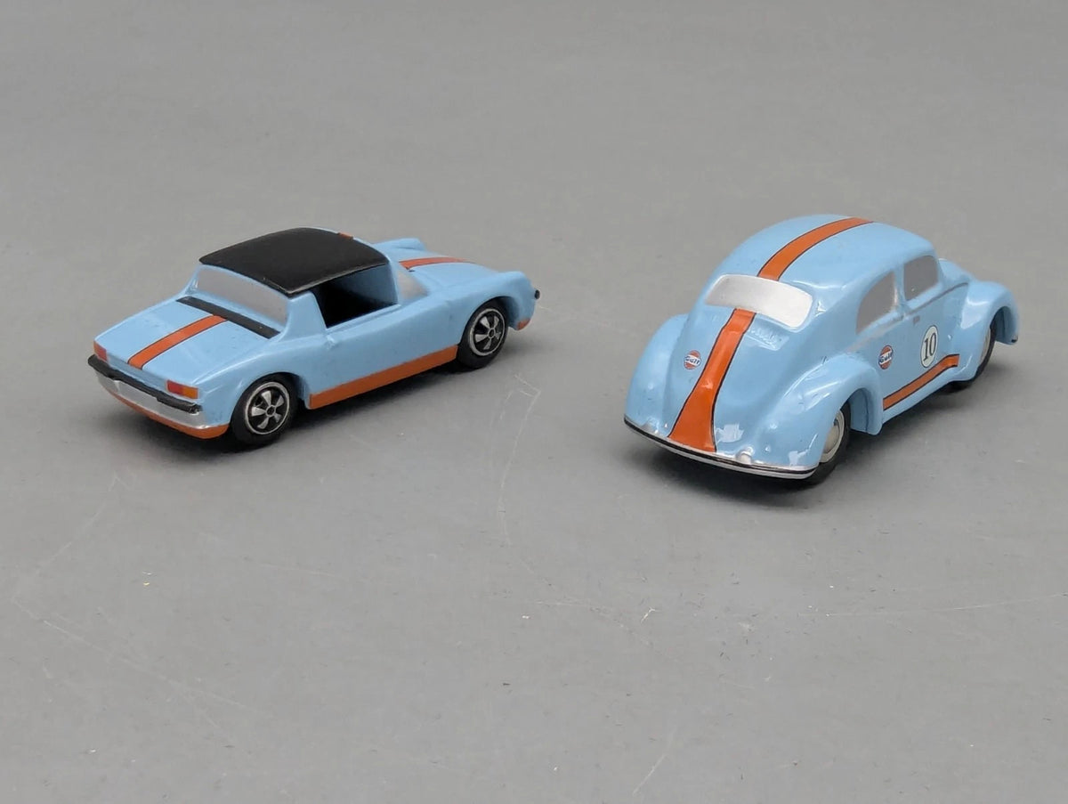 Modellautos 1:90 Schuco Piccolo-Set Gulf Racing VW Käfer und Porsche 914 in OVP