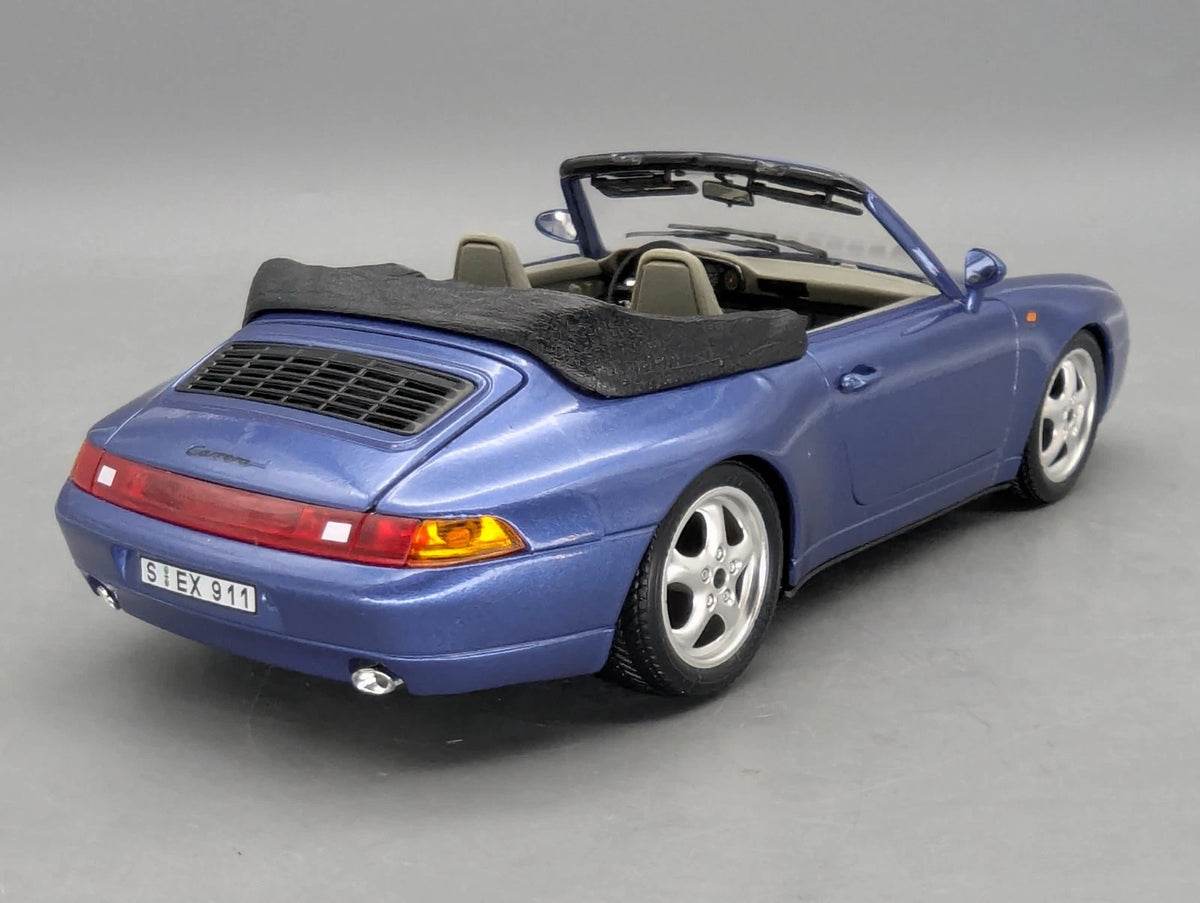 Modellautos 1:18 Bburago Porsche 911 Carrera Cabriolet 1993 Blau Met mit Vitrine