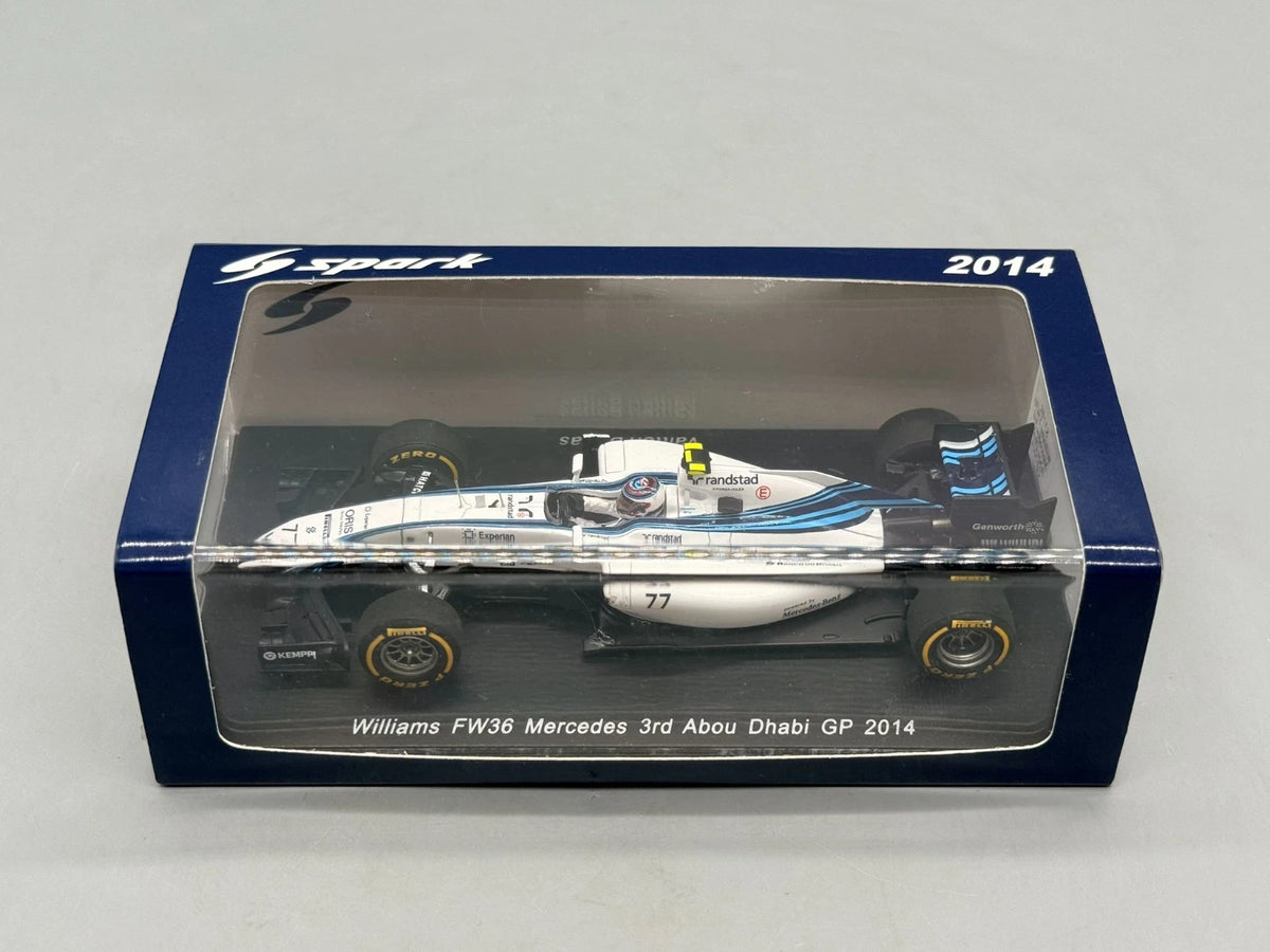 Modellautos 1:43 Spark Williams FW36 Mercedes 3rd Abou Dhabi GP 2014 mit OVP