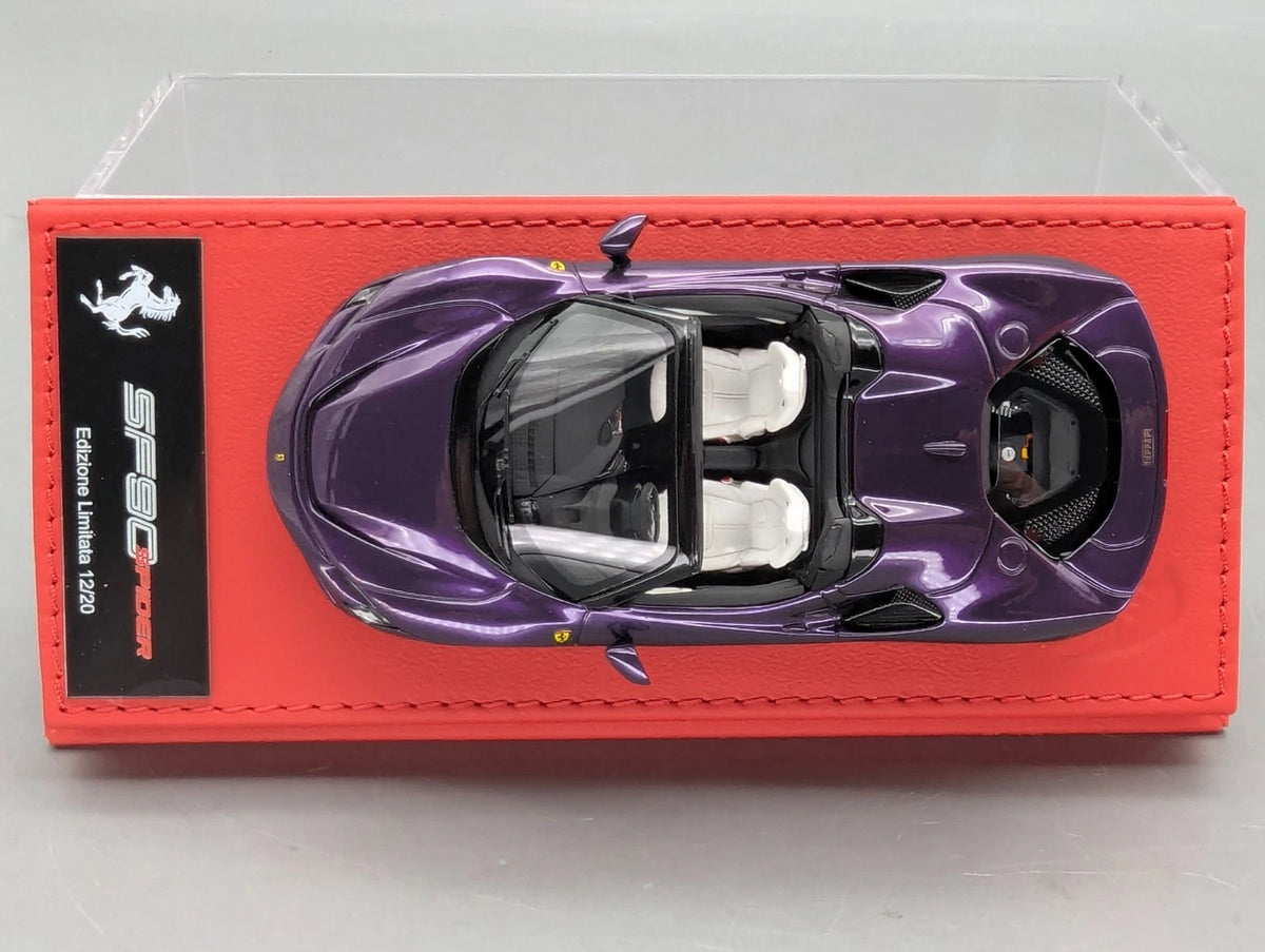 Modellautos 1:43 BBR CALSITO Ferrari SF90 Spider Ltd 12/20 Viola Hong Kong OVP