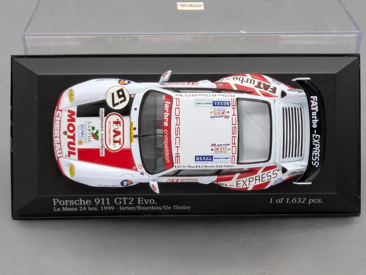 Modellautos 1:43 Minichamps Porsche 911 GT2 EVO 24h Le Mans 1999 #67 mit OVP