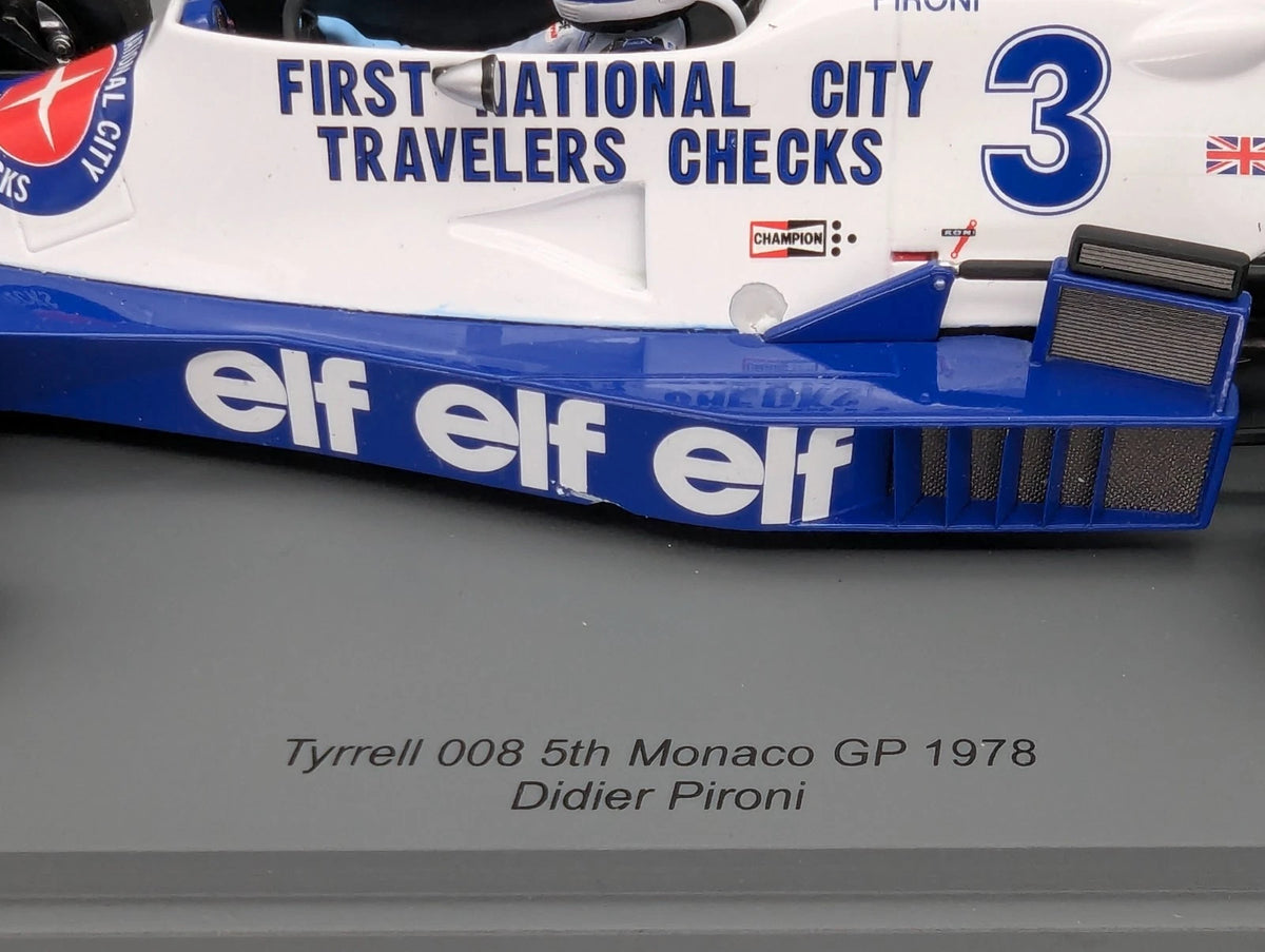 Modellautos 1:18 Spark 18S721 Tyrrell 008 Monaco GP '78 #3 Pironi BESCHÄDIGT OVP