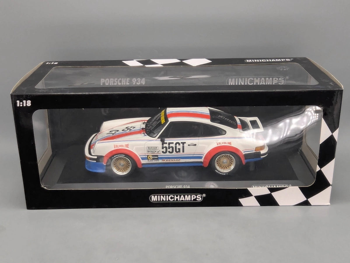 Modellautos 1:18 Minichamps Porsche 934 ADAC 300 km EGT 1976 #55GT E. Sindel OVP
