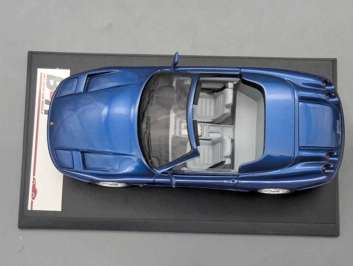 Modellautos 1:43 BBR Ferrari 456 Venice Cabrio Sultan of Brunei Blau Met mit OVP