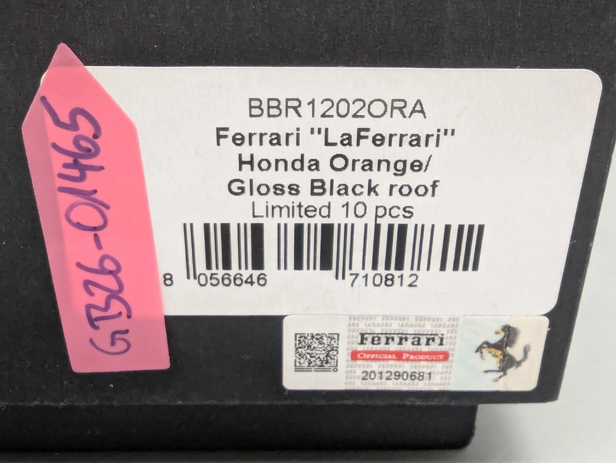 Modellautos 1:12 BBR Ferrari LaFerrari Honda Orange Gloss Black Roof L 07/10 OVP