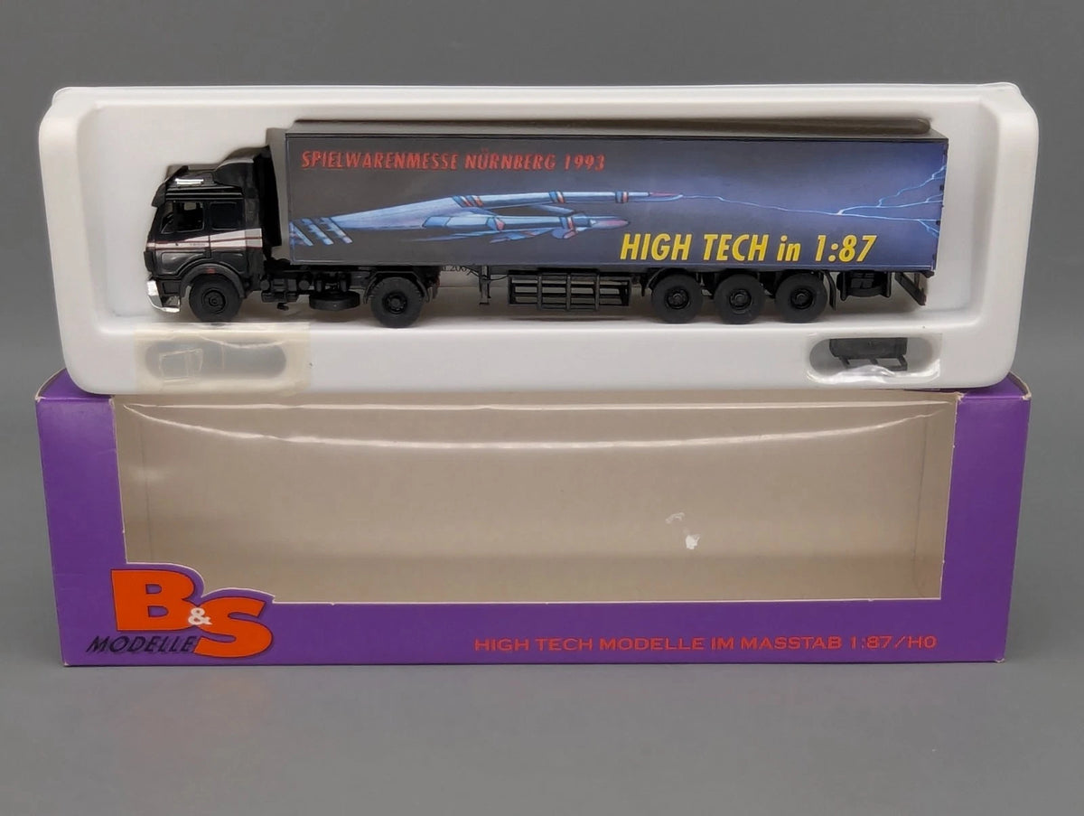 Lkw Modell 1:87 B&S Mercedes-Benz 1850 mit Kofferauflieger Nürnberg 1993 mit OVP