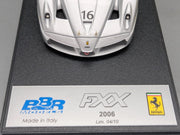 Modellautos 1:43 BBR Ferrari FXX  2006 Silber #16 Ltd 04/10 mit Vitrine und OVP