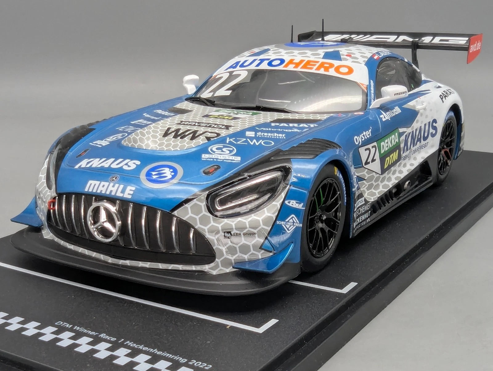 Modellautos 1:18 Ixo Mercedes AMG GT3 Evo WINNER Hockenheim DTM 2022 #22 mit OVP