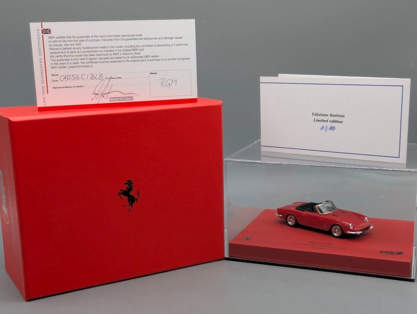 Modellautos 1:43 BBR Ferrari 365 GTS 1969 Gooding Auction 2008 Ltd 01/10 mit OVP