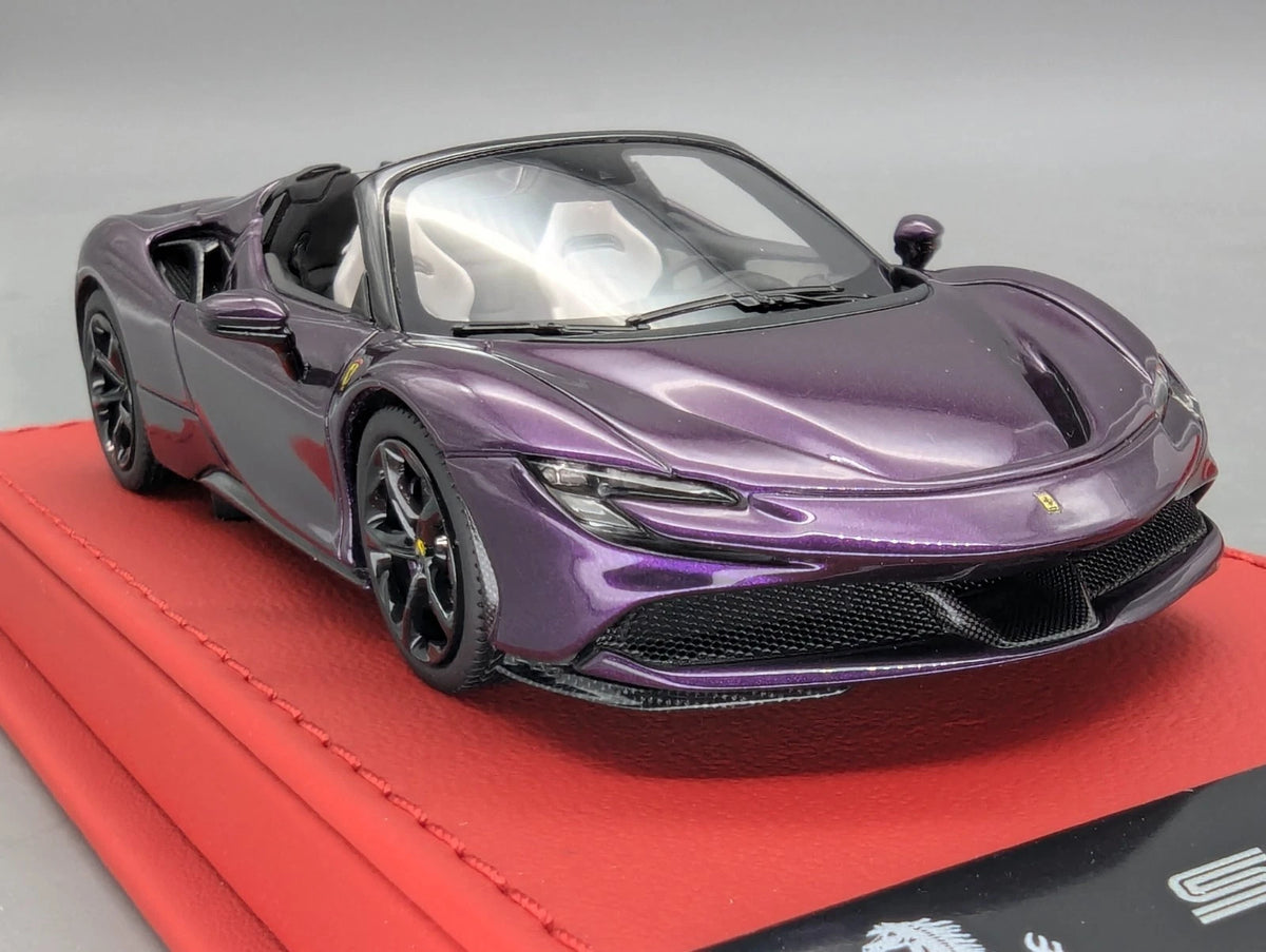 Modellautos 1:43 BBR CALSITO Ferrari SF90 Spider Ltd 12/20 Viola Hong Kong OVP