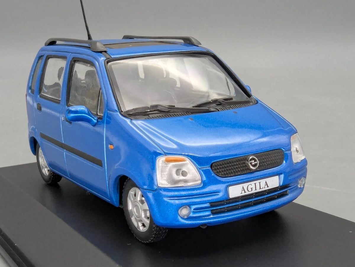 Modellautos 1:43 Minichamps Opel Agila Blau Metallic mit Dealer OVP