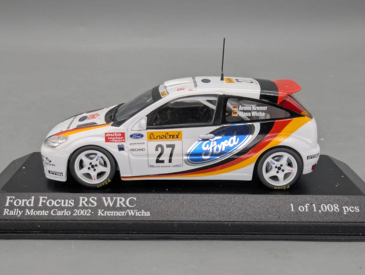 Modellautos 1:43 Minichamps Ford Focus RS WRC Rallye Monte Carlo 2002 #2 mit OVP
