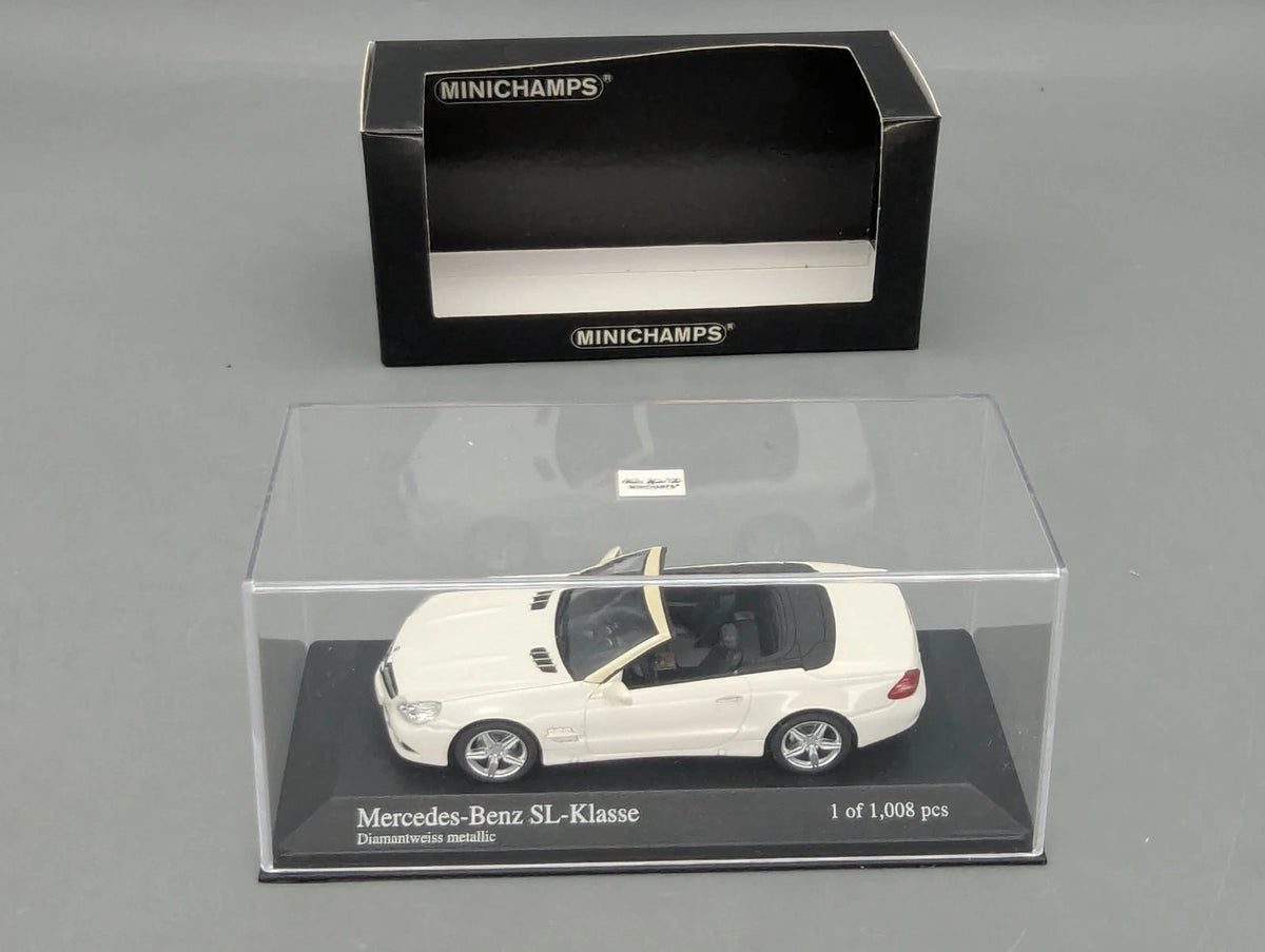 Modellautos 1:43 Minichamps Mercedes Benz SL Klasse 2008 R230 Diamantweiss OVP