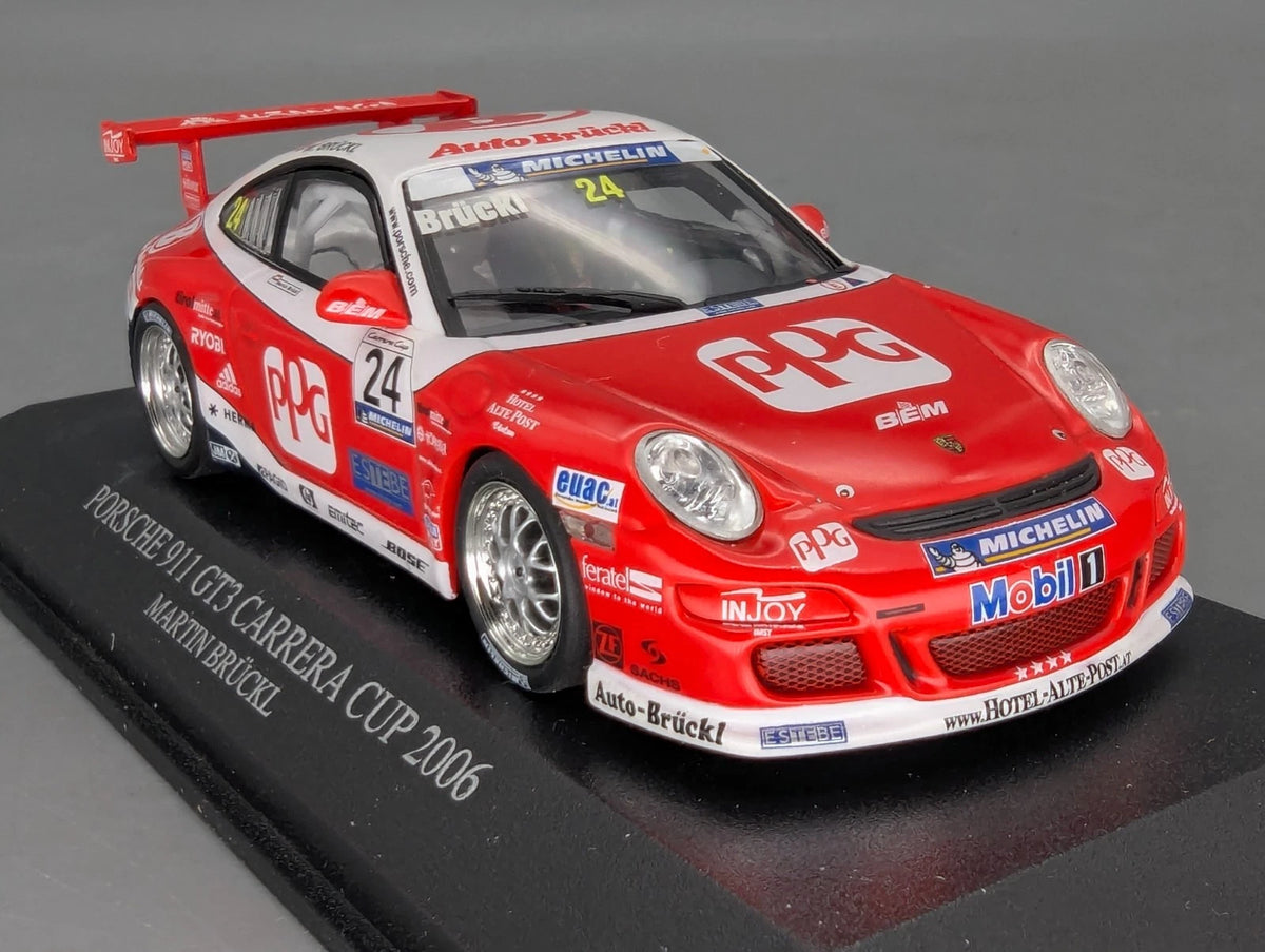 Modellautos 1:43 Minichamps Porsche 911 GT3 Carrera Cup 2006 #24 M. Brückl OVP