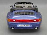 Modellautos 1:18 Bburago Porsche 911 Carrera Cabriolet 1993 Blau Met mit Vitrine