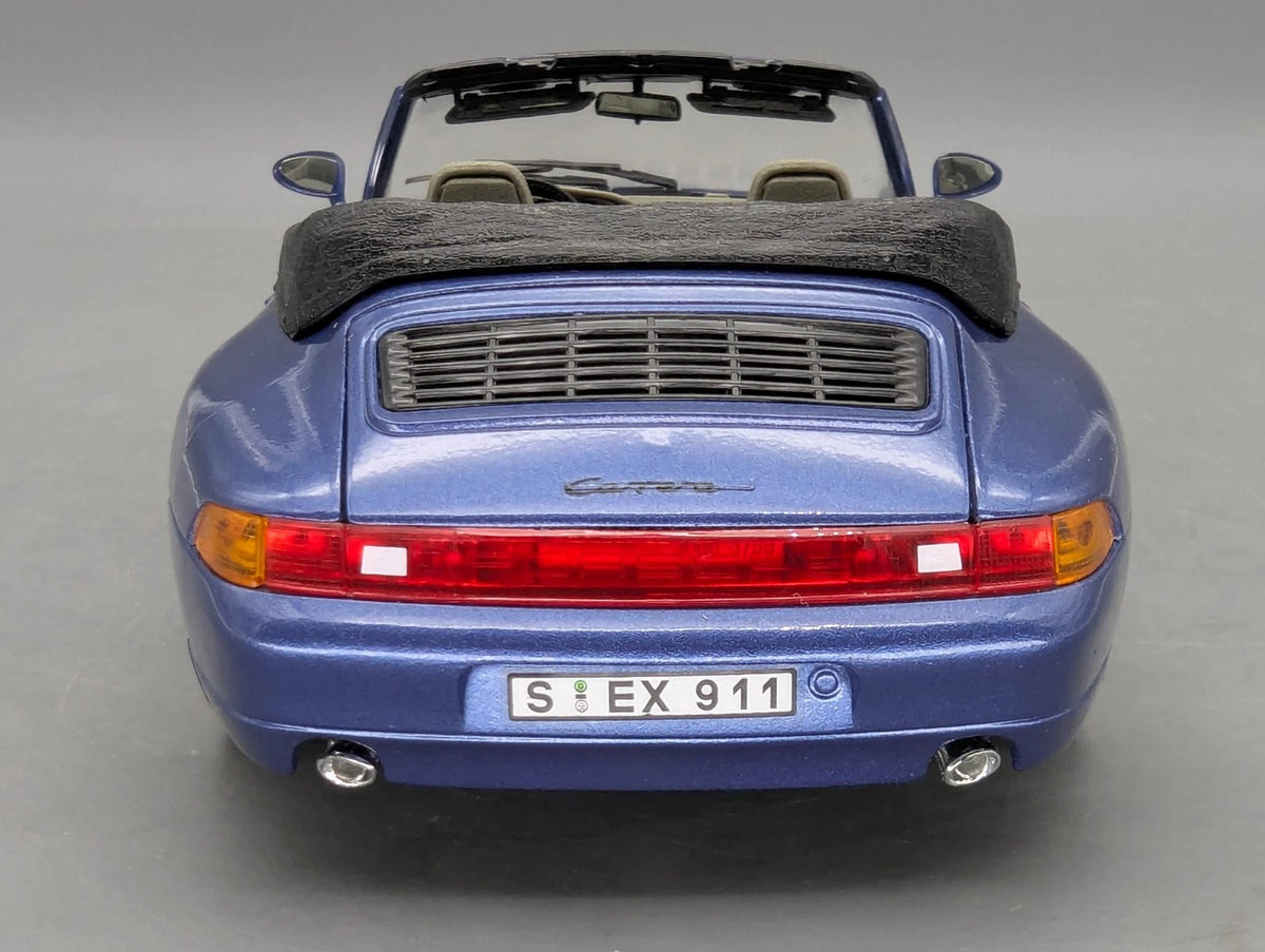 Modellautos 1:18 Bburago Porsche 911 Carrera Cabriolet 1993 Blau Met mit Vitrine