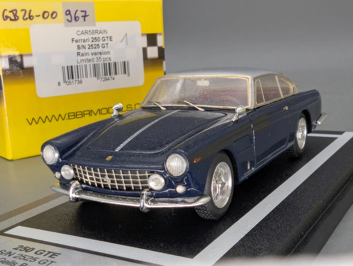 Modellautos 1:43 BBR Ferrari 250 GTE J. Geils Band Rain Version 1/35 Stück OVP