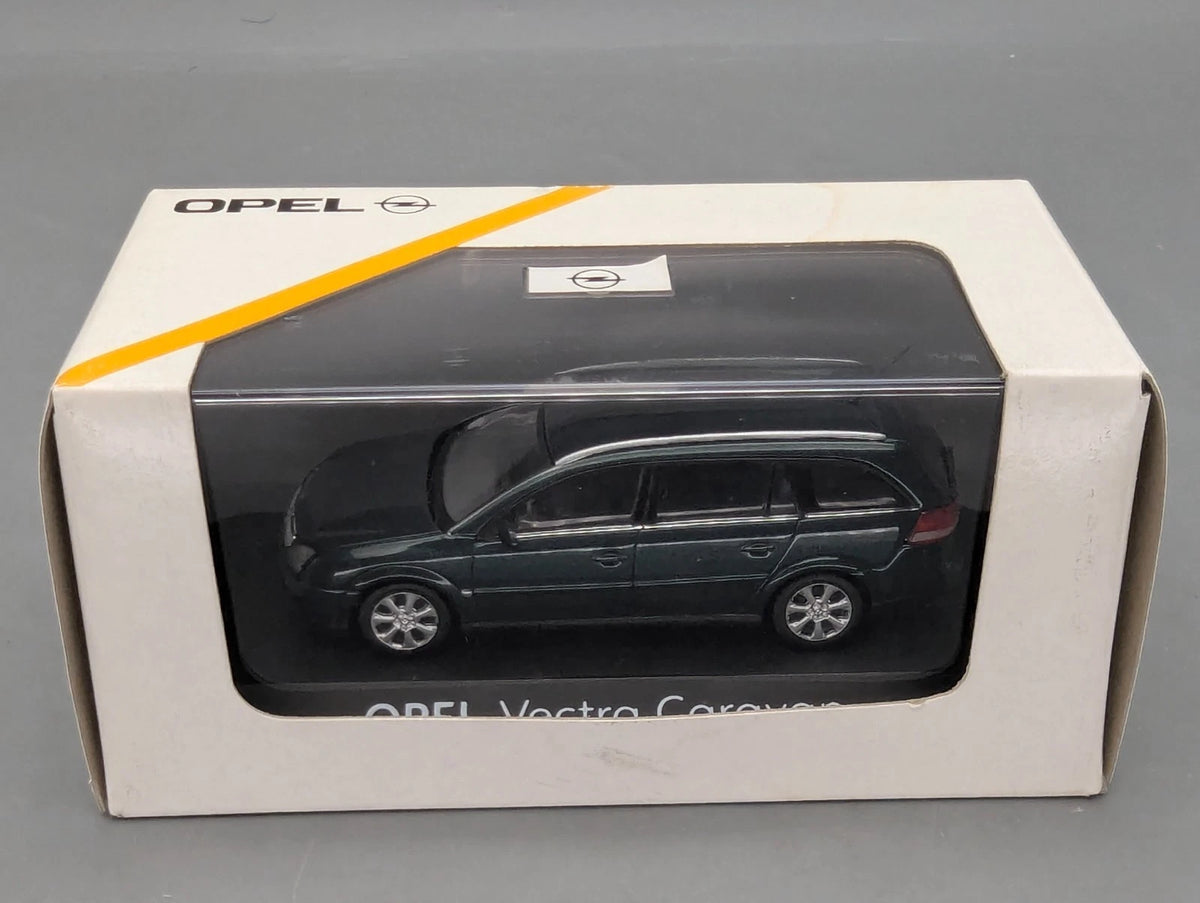 Modellautos 1:43 Schuco Opel Vectra Caravan Dunkel Grün Metallic mit Dealer OVP