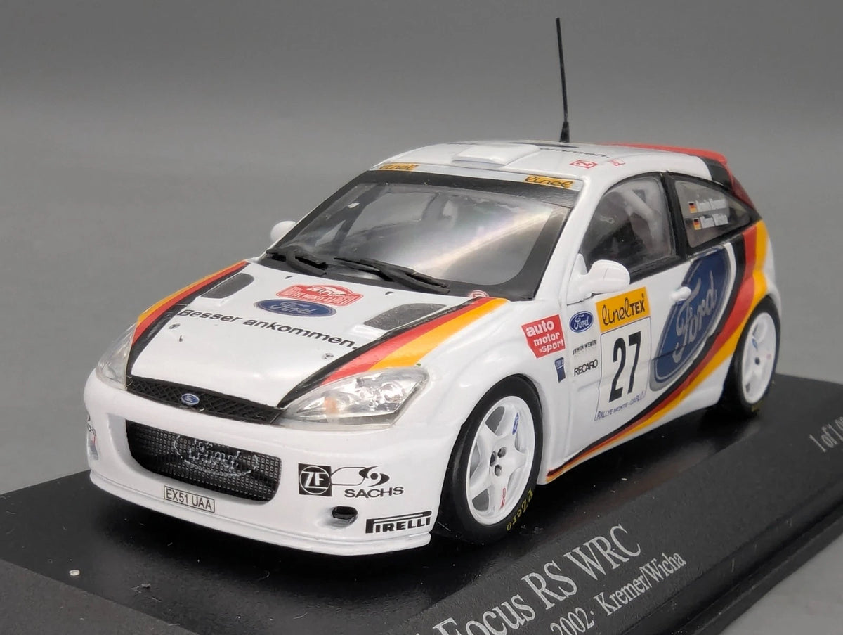 Modellautos 1:43 Minichamps Ford Focus RS WRC Rallye Monte Carlo 2002 #2 mit OVP
