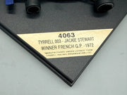 Modellautos 1:43 Quartzo Tyrrell 003 Jackie Stewart Winner French GP 72 +Vitrine
