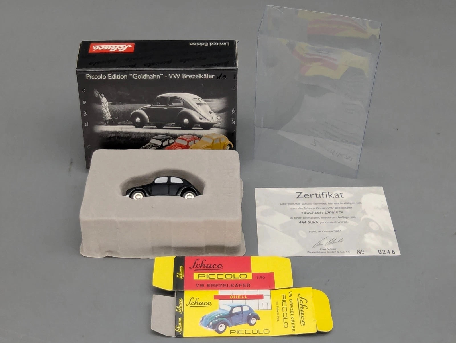 Modellautos 1:90 Schuco Piccolo Volkswagen VW Brezelkäfer Goldhahn 444 pcs. OVP