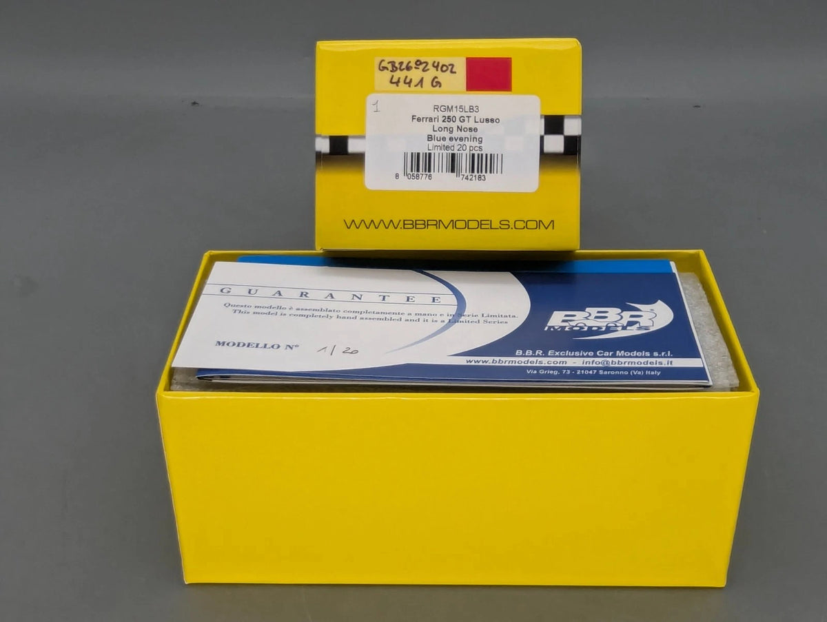 Modellautos 1:43 BBR RGM Ferrari 250 GT Lusso Longnose S/N 4335 GT Ltd 01/20 OVP