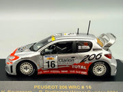 Modellautos 1:43 Ixo Peugeot 206 WRC Winner Catalunya 2001 #16 mit OVP
