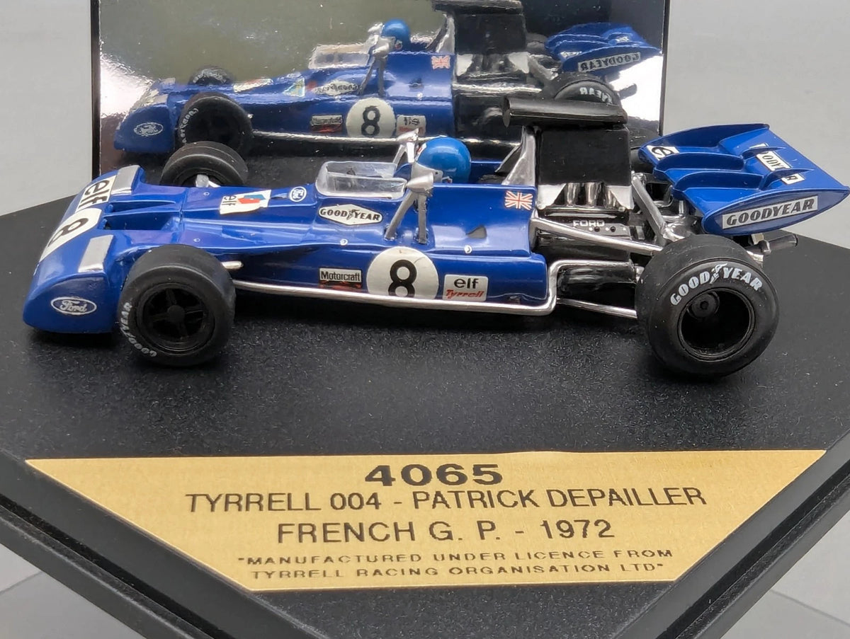 Modellautos 1:43 Quartzo Tyrrell 004 French GP 1972 #8 P. Depailler mit Vitrine